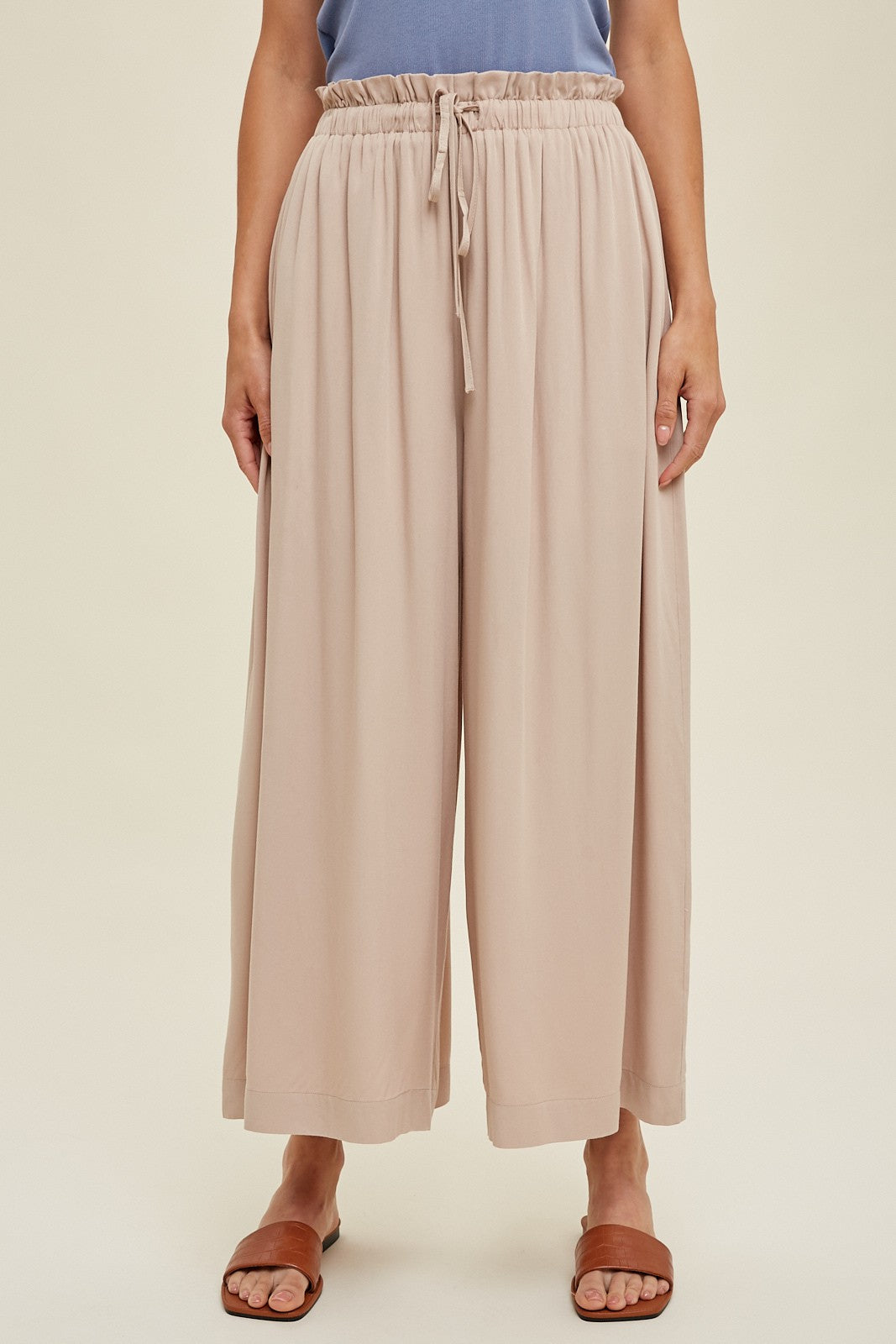 wide leg paper Bag pants