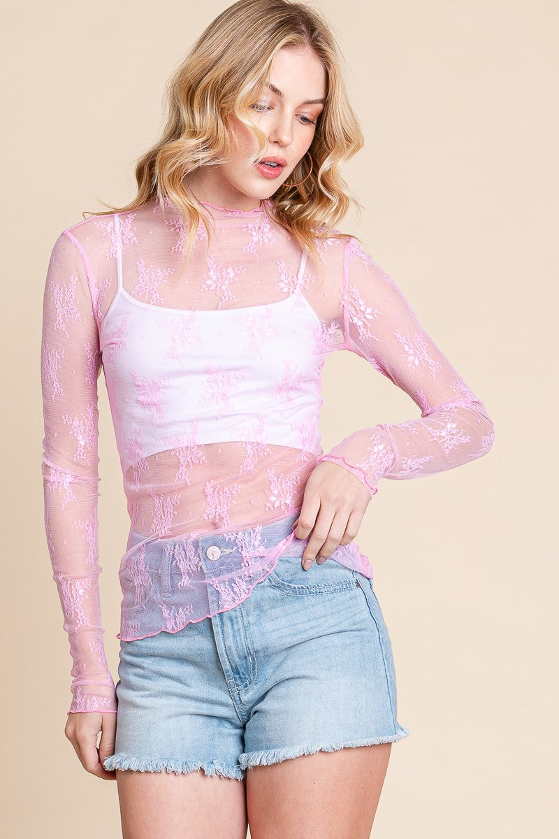 Long Sleeve Floral Lace Top