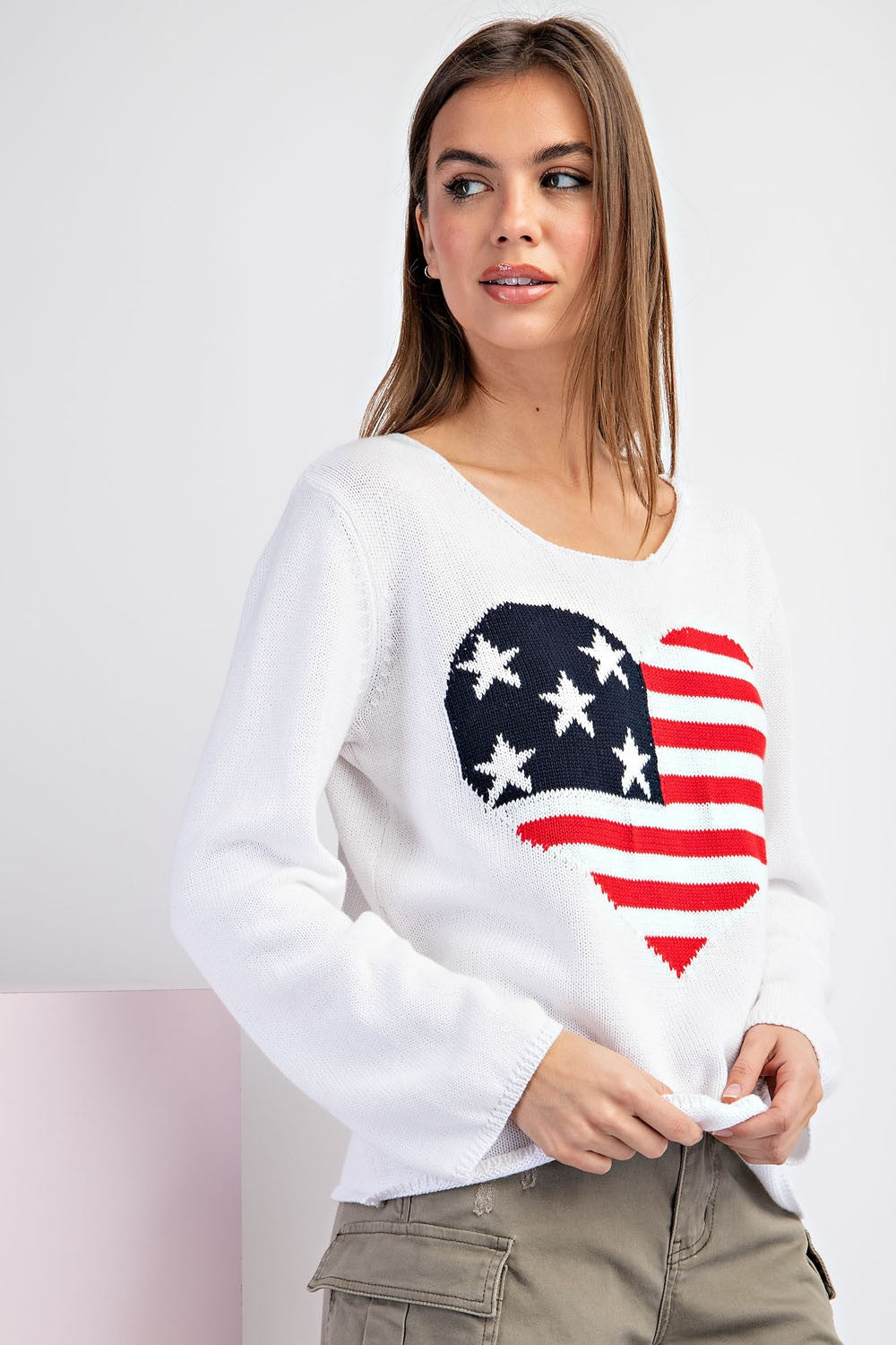 AMERICAN HEART FLAG SWEATER