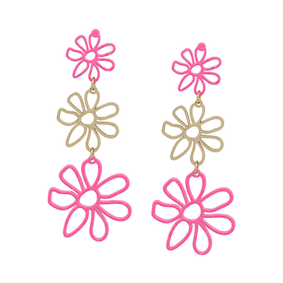 3 Drop Flower Earring