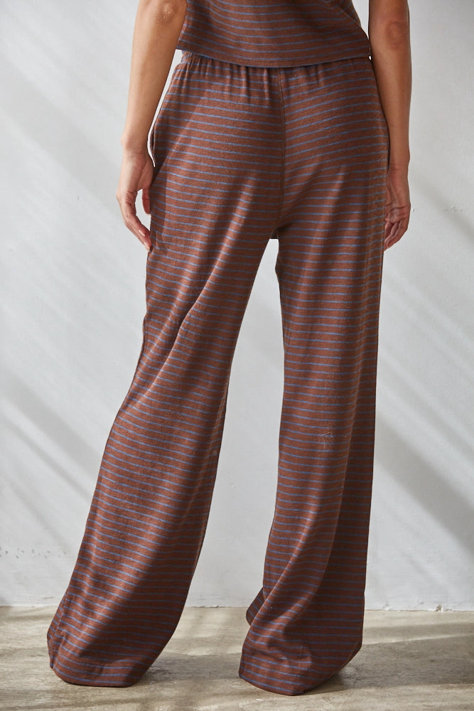 Blue and Brown Striped Set