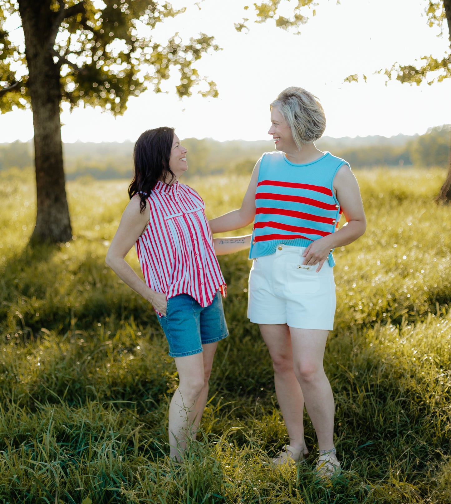 Striped sleeveless top