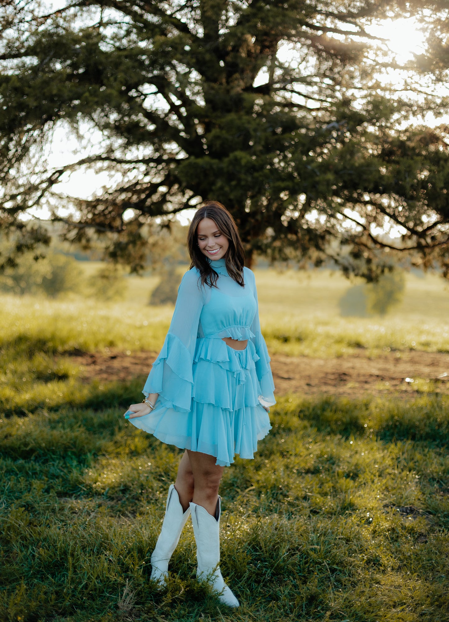 Baby Blue Chiffon Dress