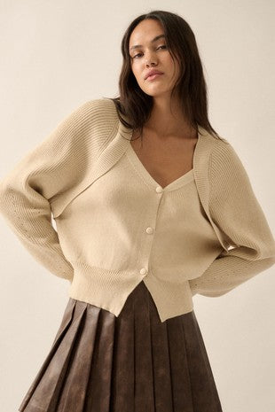 Layered Ribbed Sweater