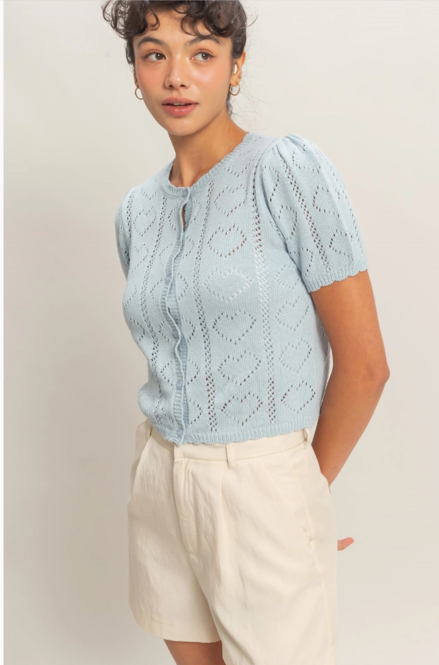 Ice Blue Knit Top