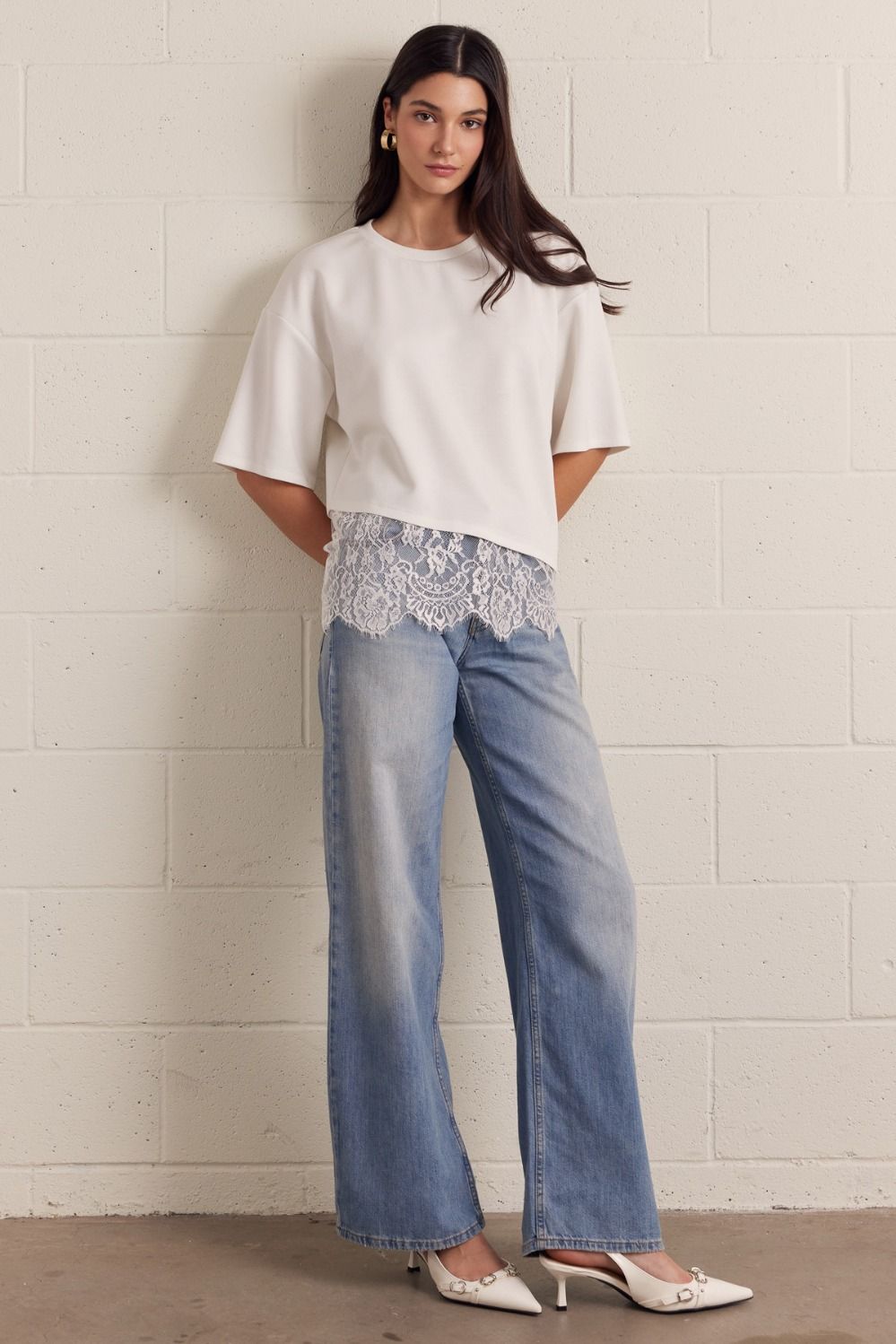 Solid short sleeve knit top