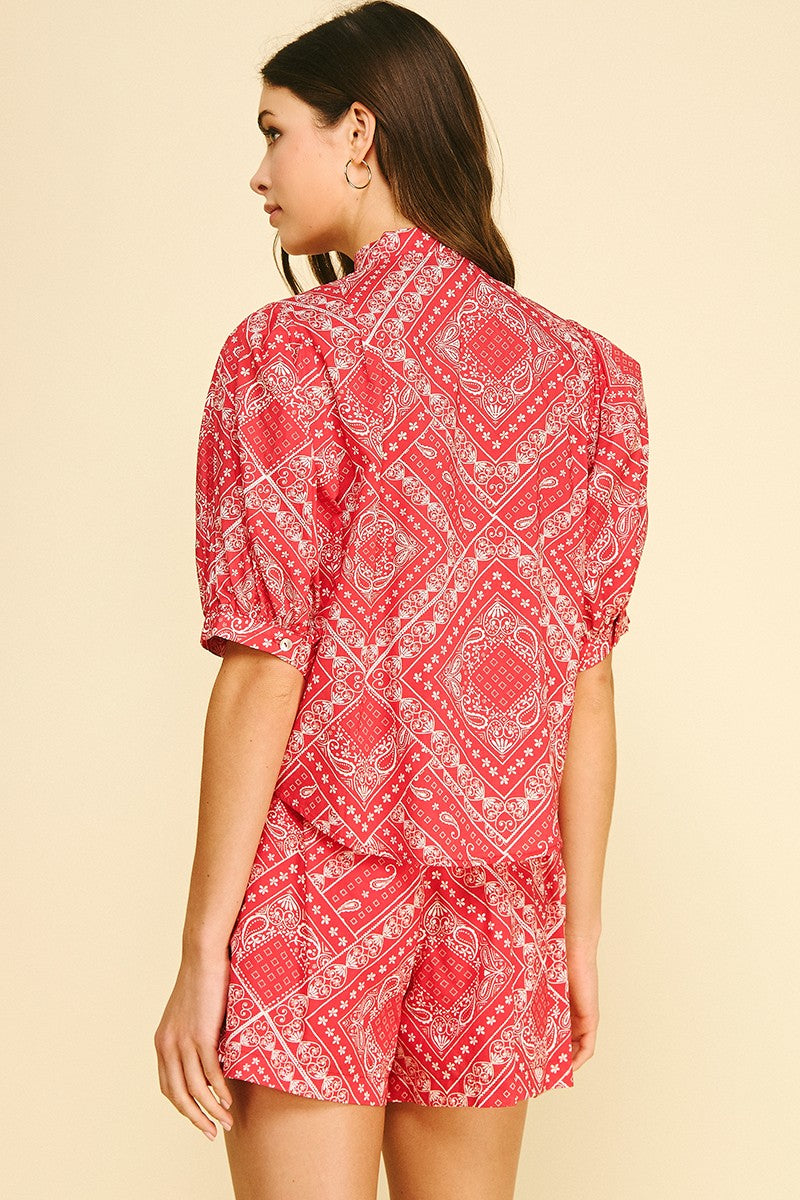 Bandana Puff Sleeve