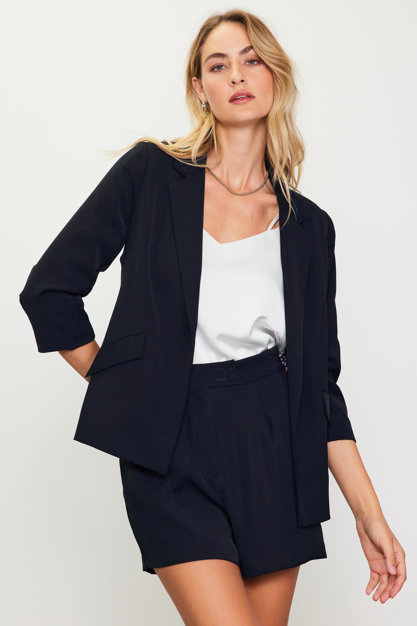 Recycled Shirred Sleeve Blazer