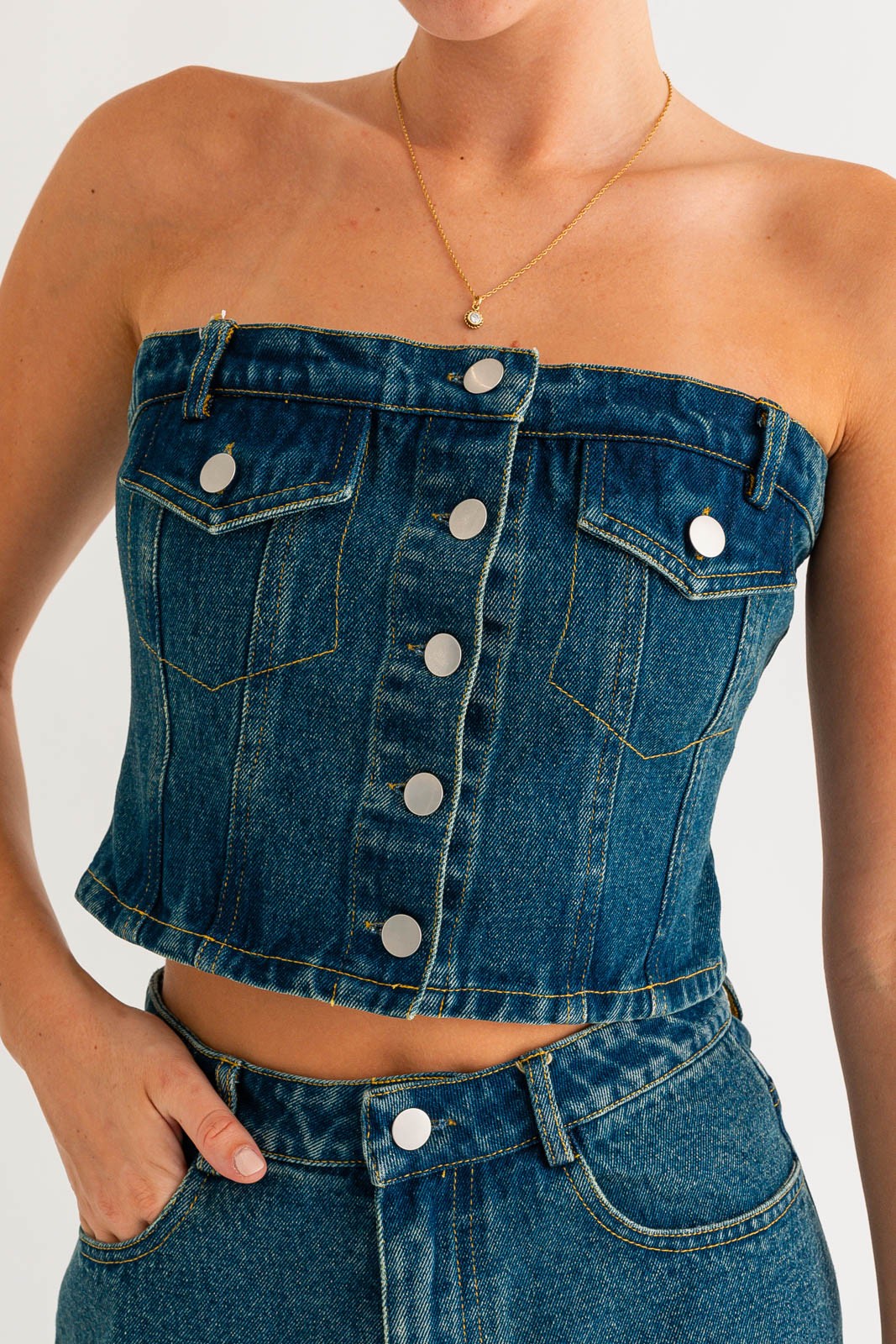 Denim Tube Top