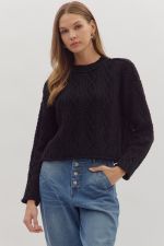 Textured Cable Knit Top