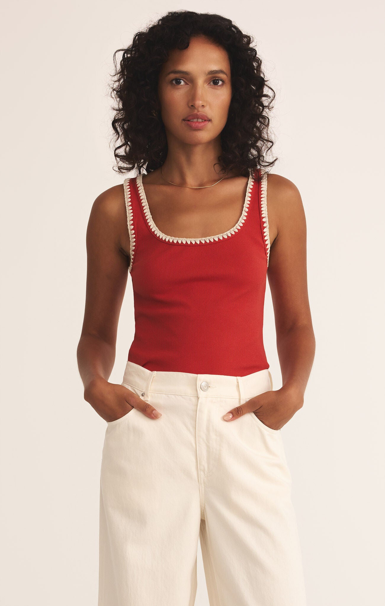 Jaidynn Whipstitch Rib Tank