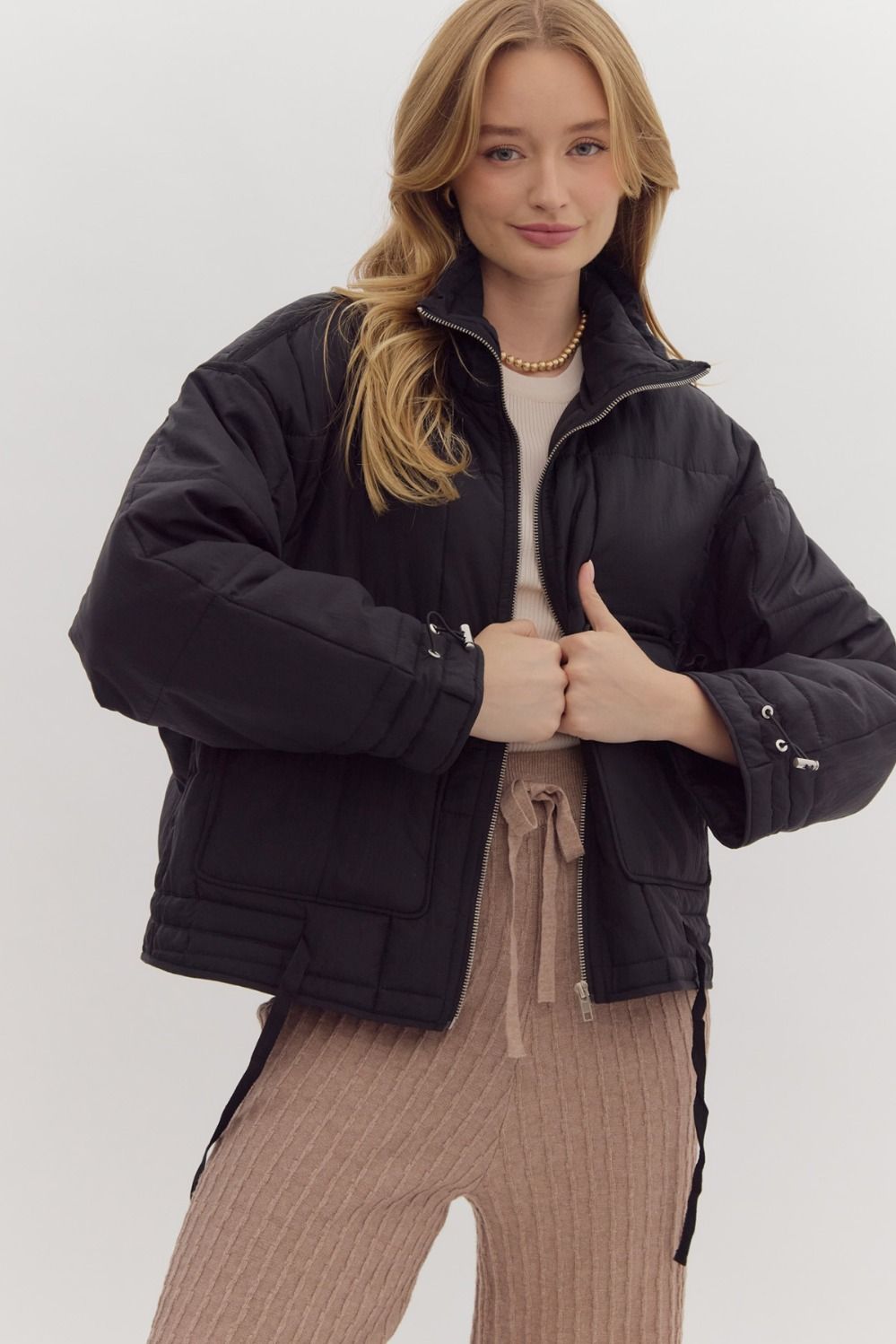 Quilted Collared Jacket