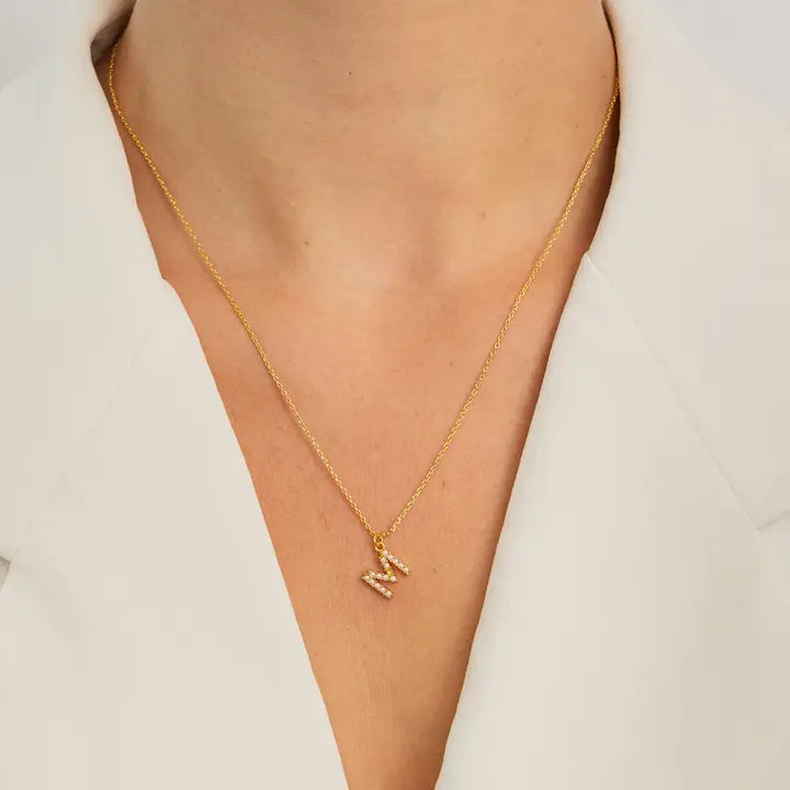 Pear Initial Necklace