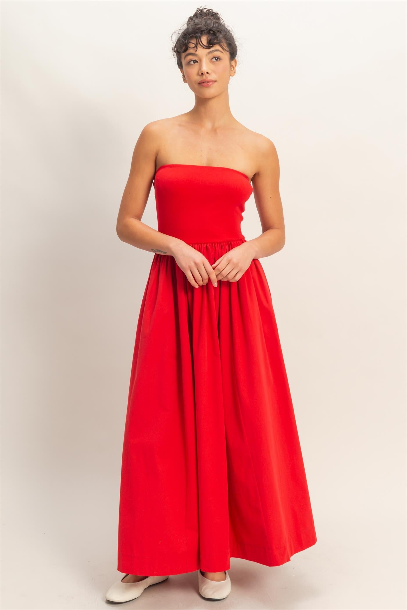 Red Strapless Dress