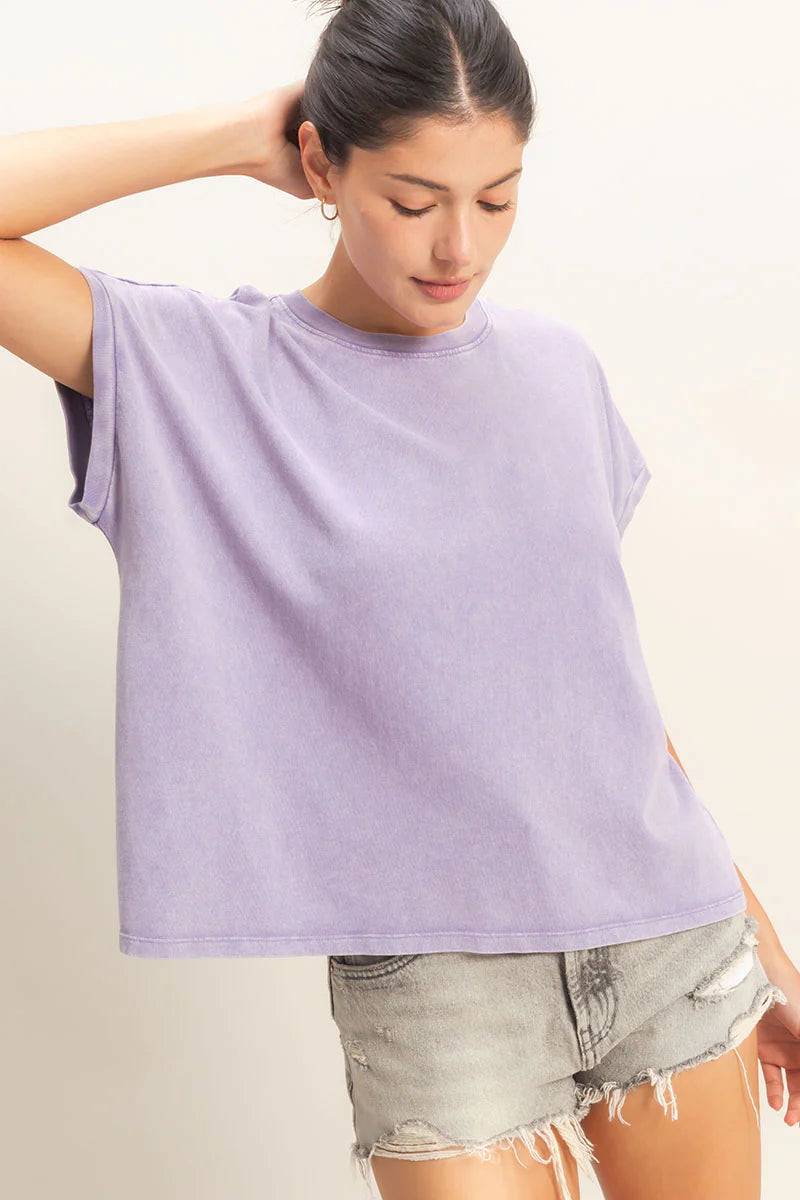 Purple Capped Sleeve Tee