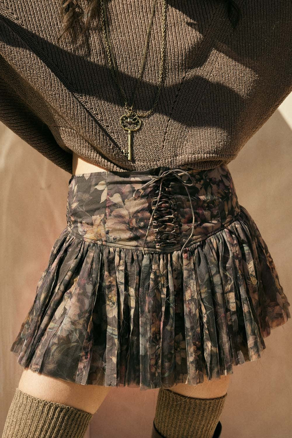 Lace Up Mini Skort