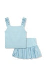 Girls Bubble Peplum Skirt Set