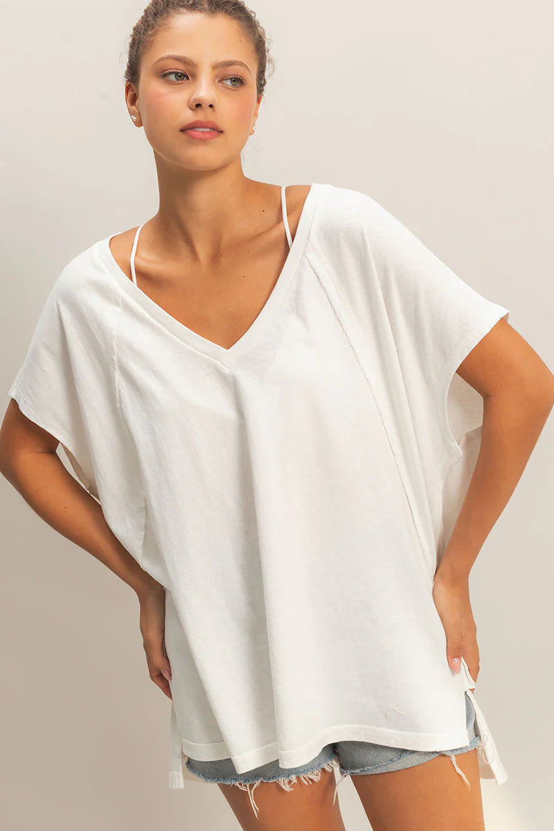 Oversized V Neck Tee