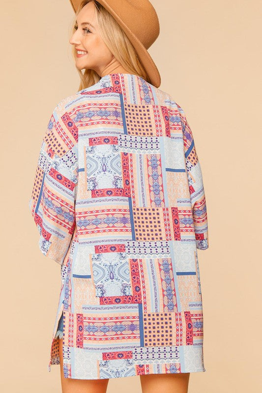 Blue Boho Kimono Curvy