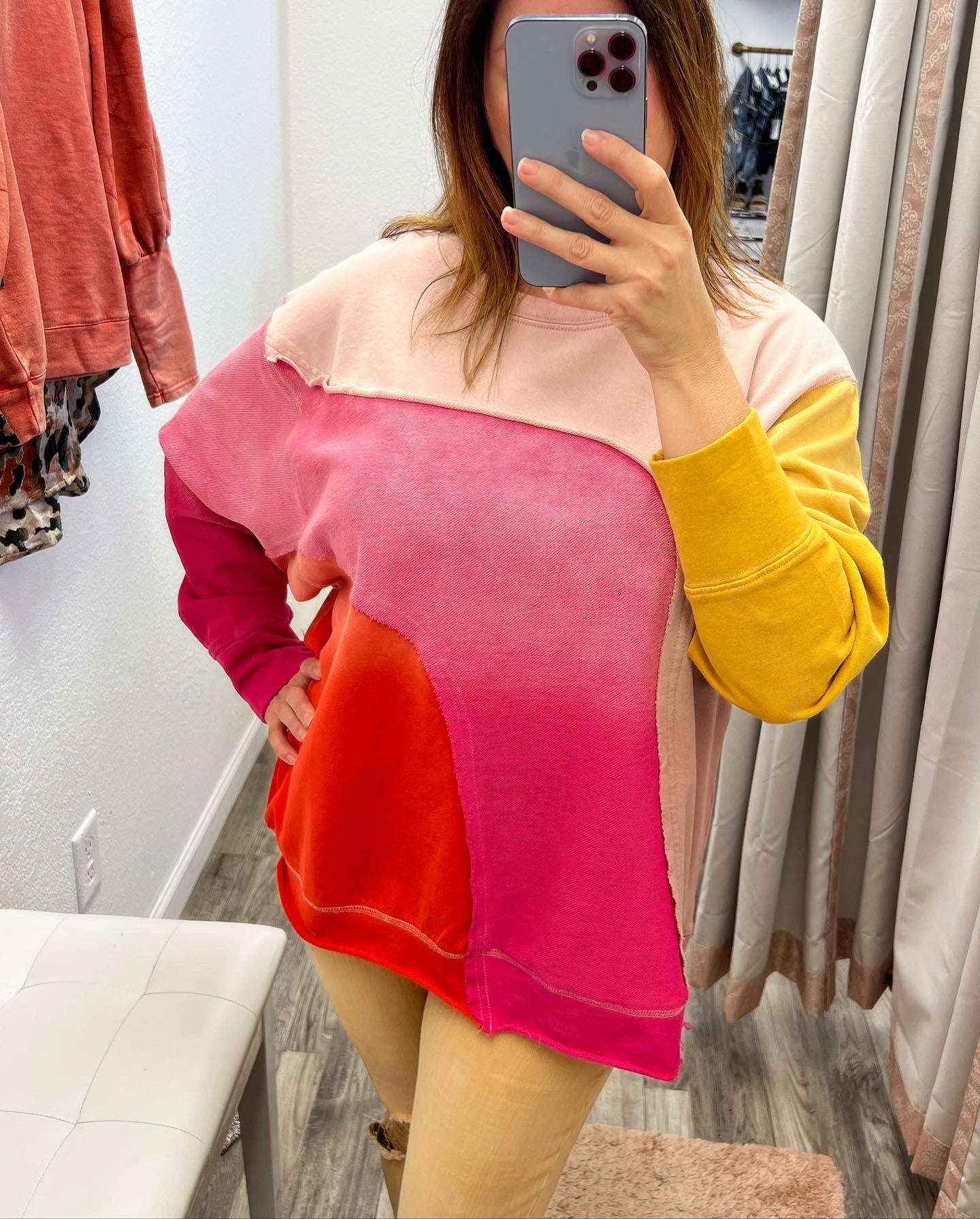 Color Block Oversize Sweatshirt