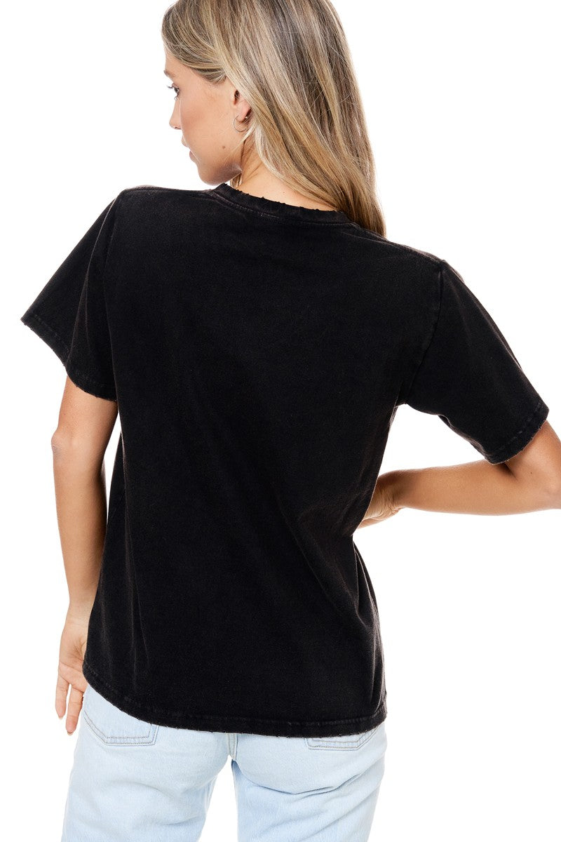 Washed Black Solid Top