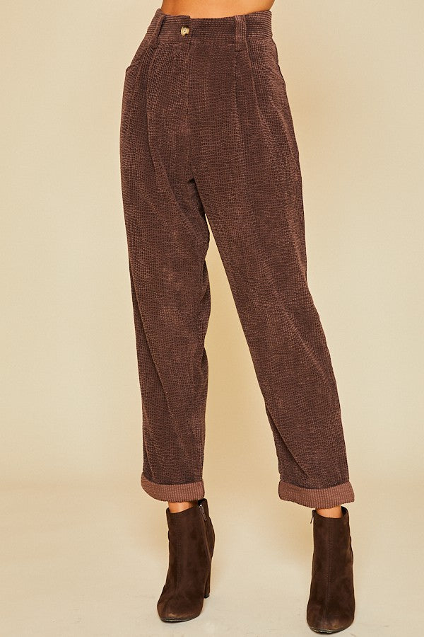Brown Corduroy Baggy Pants