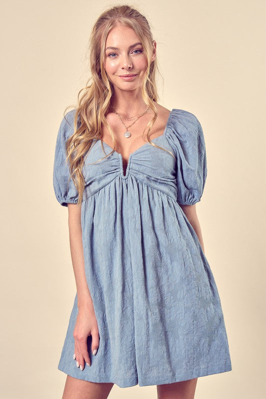 Dusty Blue Romper Dress