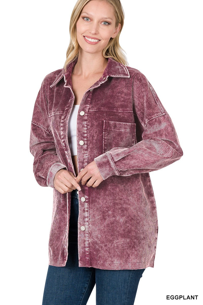 Vintage Wash Corduroy Shacket