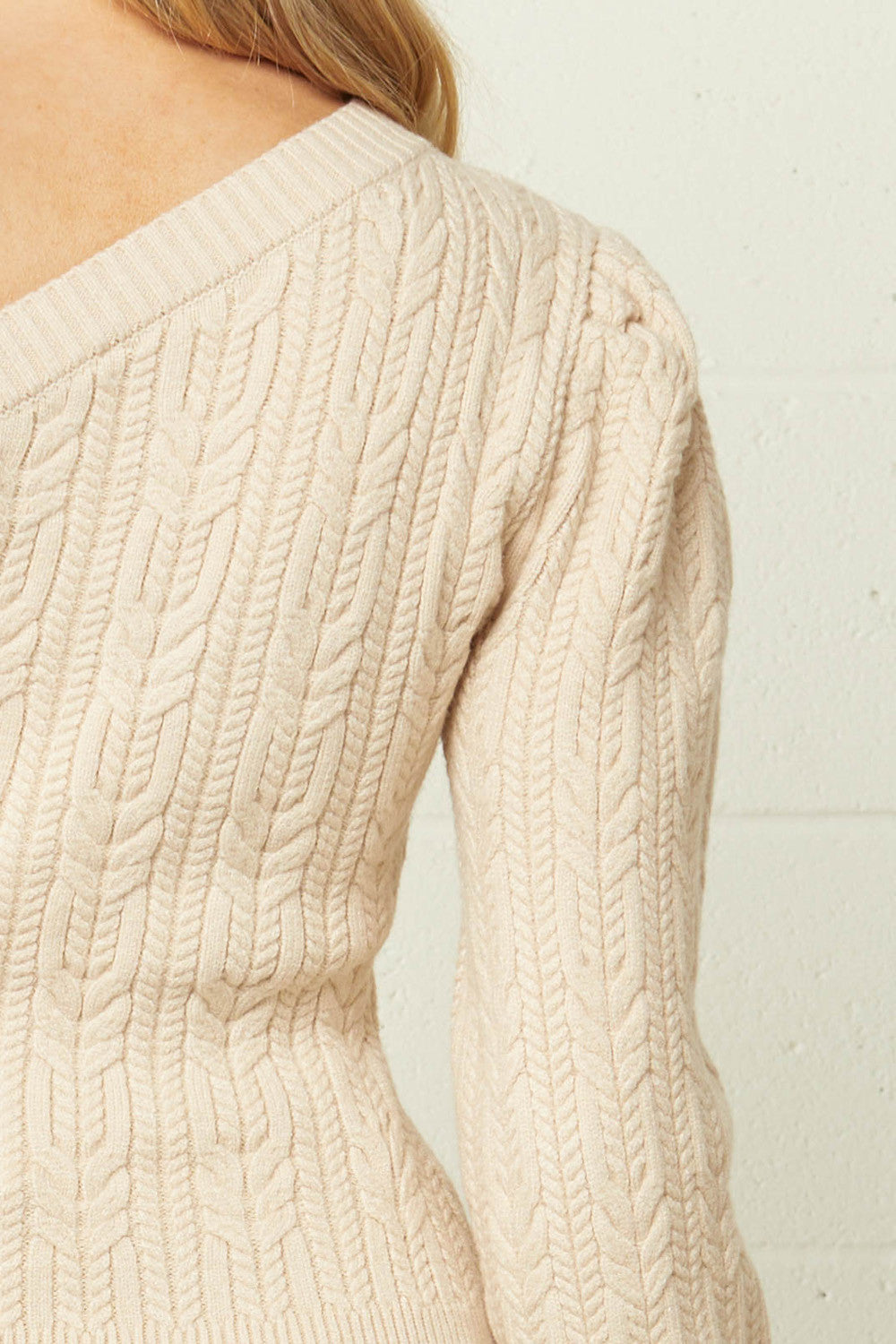 Sand One Shoulder Sweater