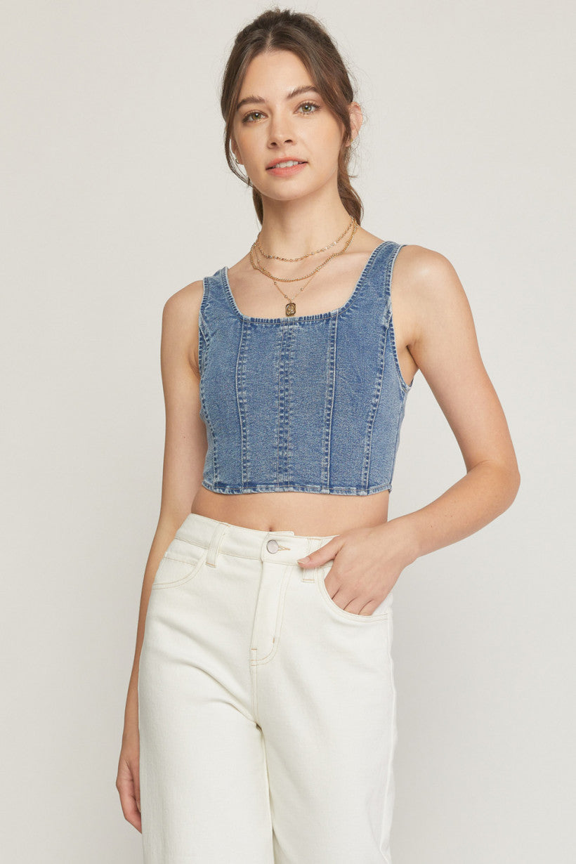 Denim Corset Top