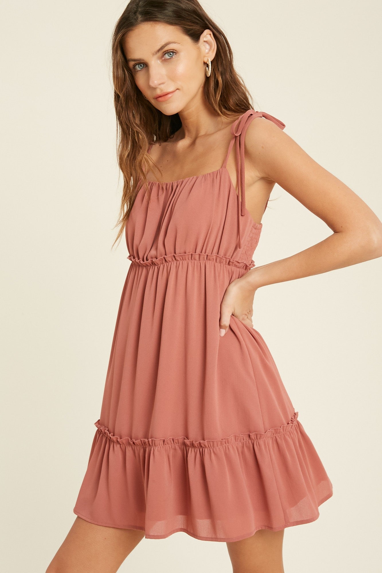 Ivory Tie Sleeve Babydoll