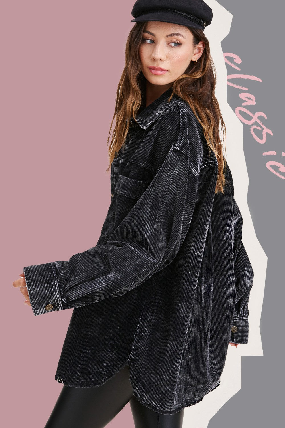 Faded night Corduroy Shacket