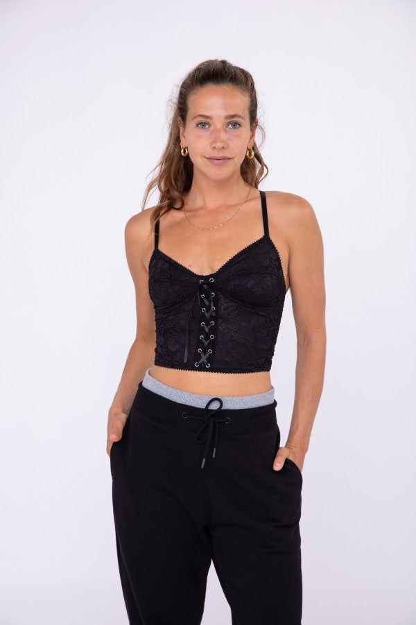 Black lace corset