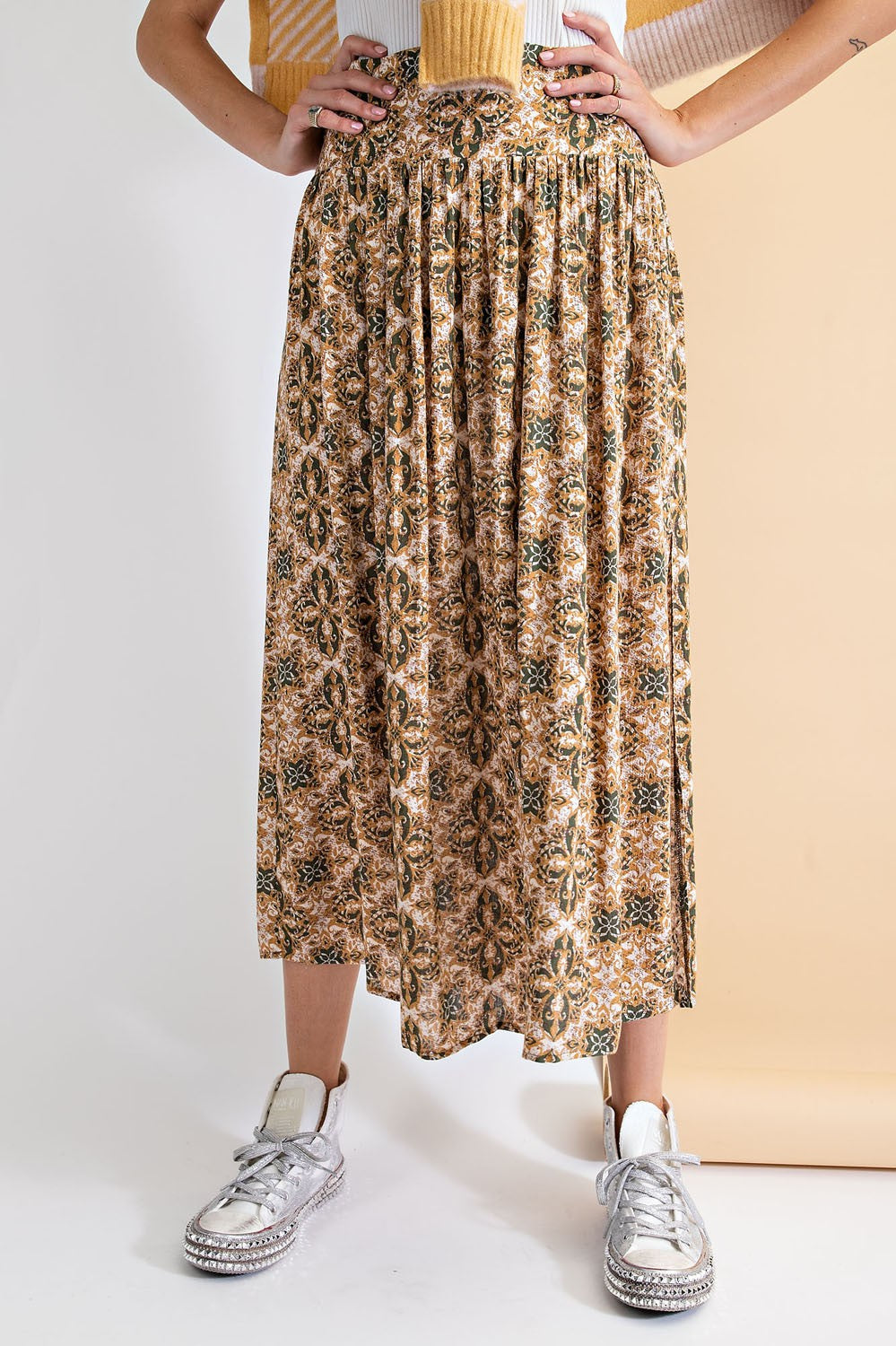 Olive Gauze Skirt