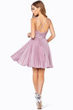 Rose Pleated Cocktail Dress