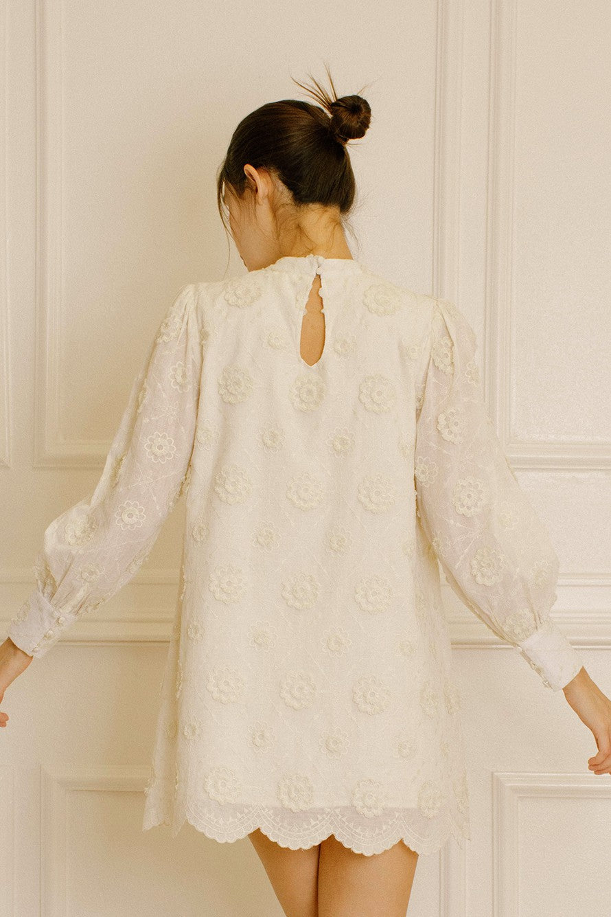 Cream Floral Dress