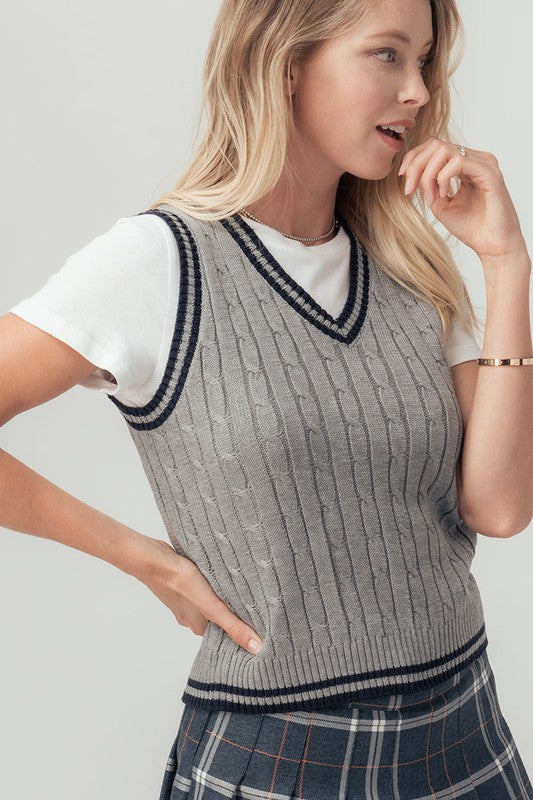 Cable Knit Sweater Vest