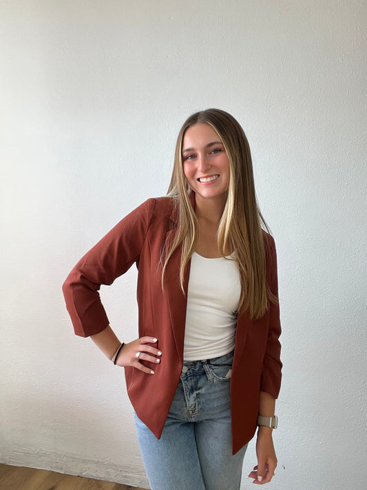 Recycled Shirred Sleeve Blazer