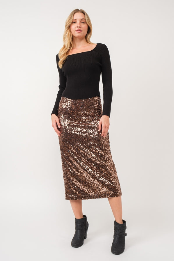 Bronze Sequin Midi