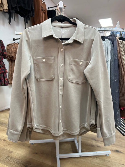 Taupe Mildred Button Up Shirt