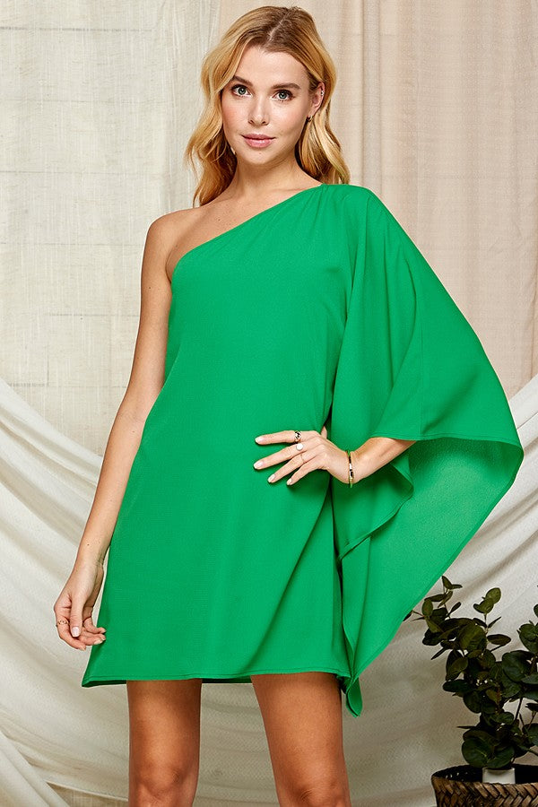 One shoulder flowy dress