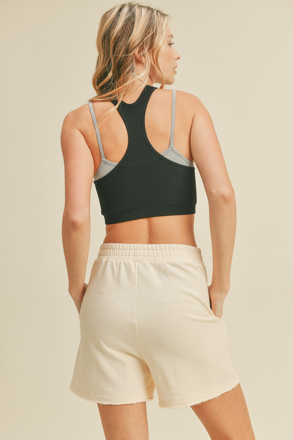 Ribbed Double Layer Crop