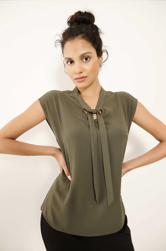 Scarlett Blouse with Tie Neck