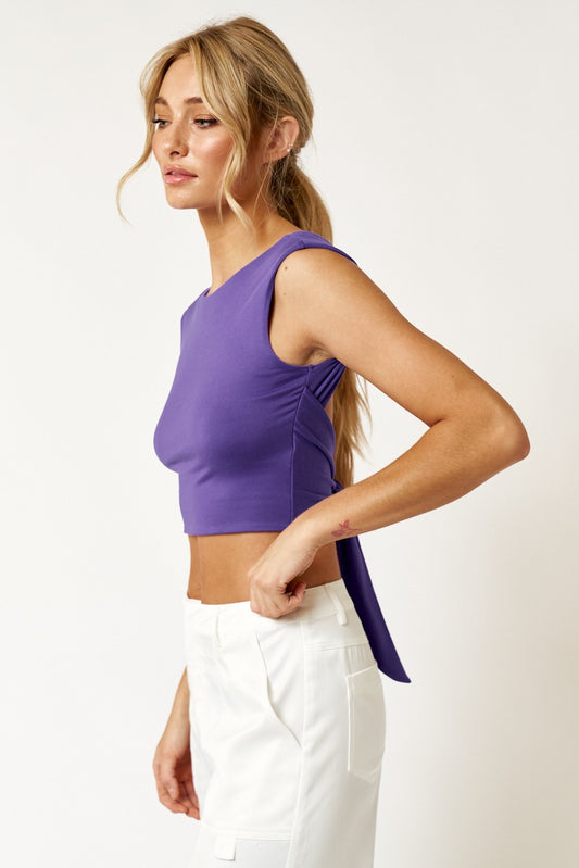 purple backless tie top!