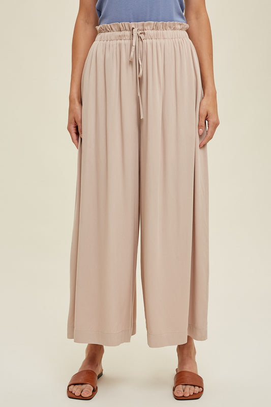 wide leg paper Bag pants