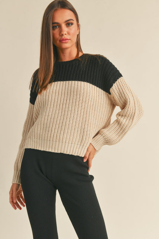 Color block sweater top