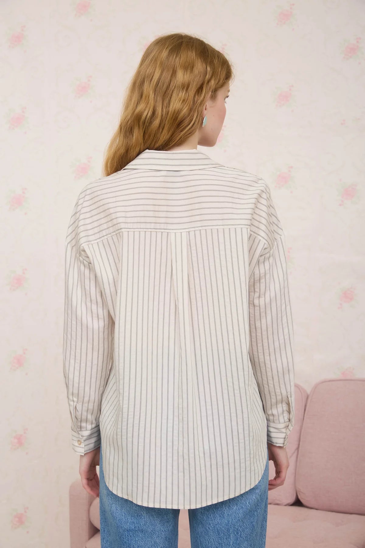 Khaki Striped Button Down