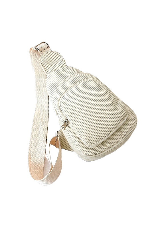 Corduroy Vintage Double Pocket Crossbody Sling