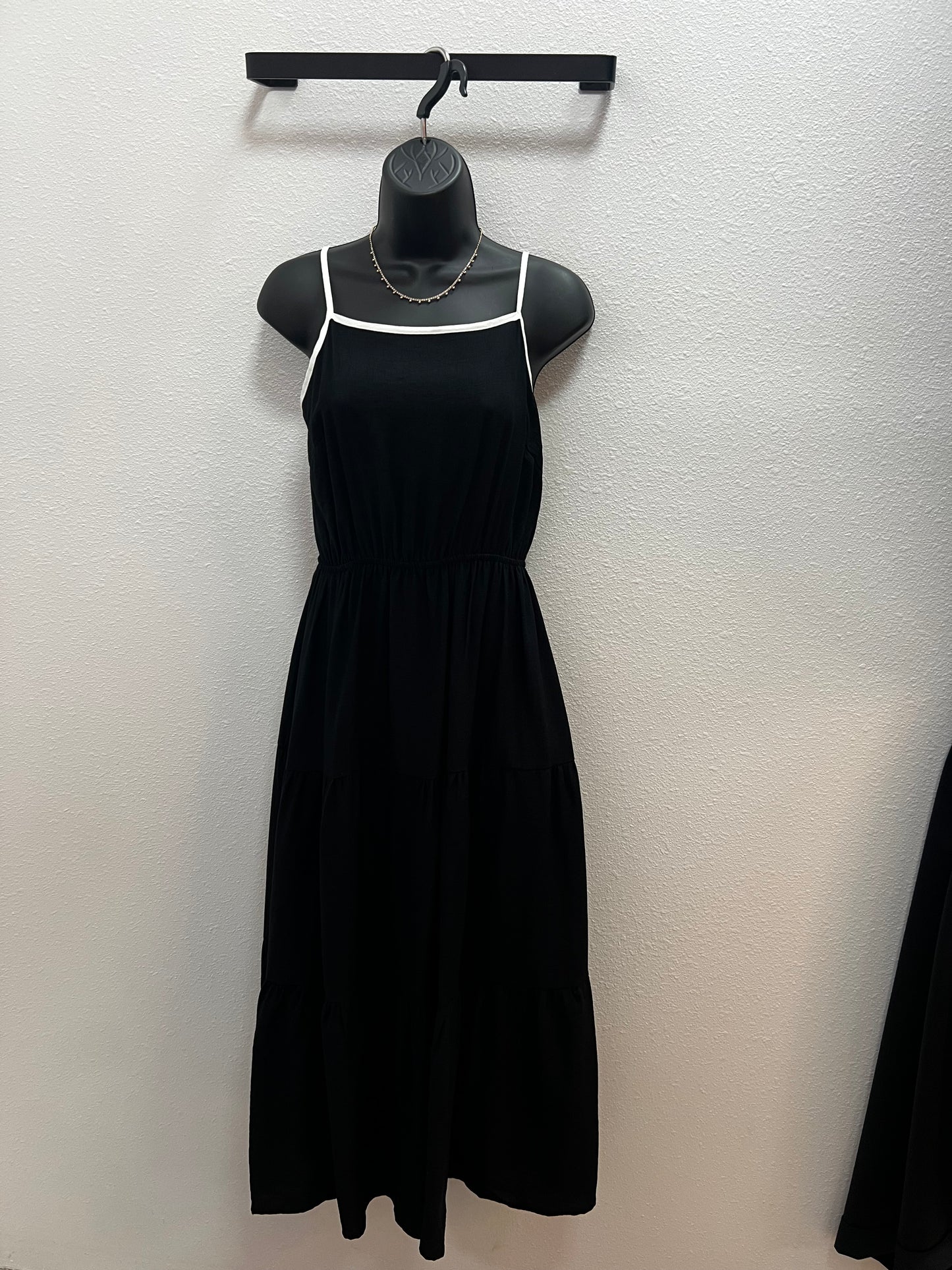 Black Dress with White Contrast Trim