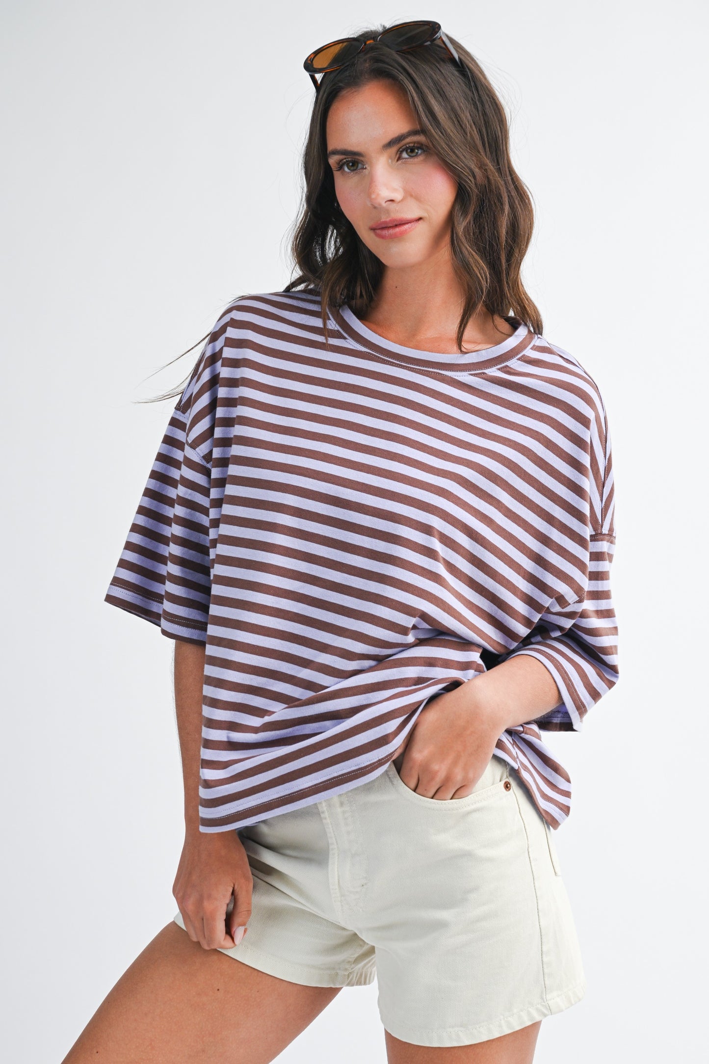 Striped Oversized Boyfriend Tee